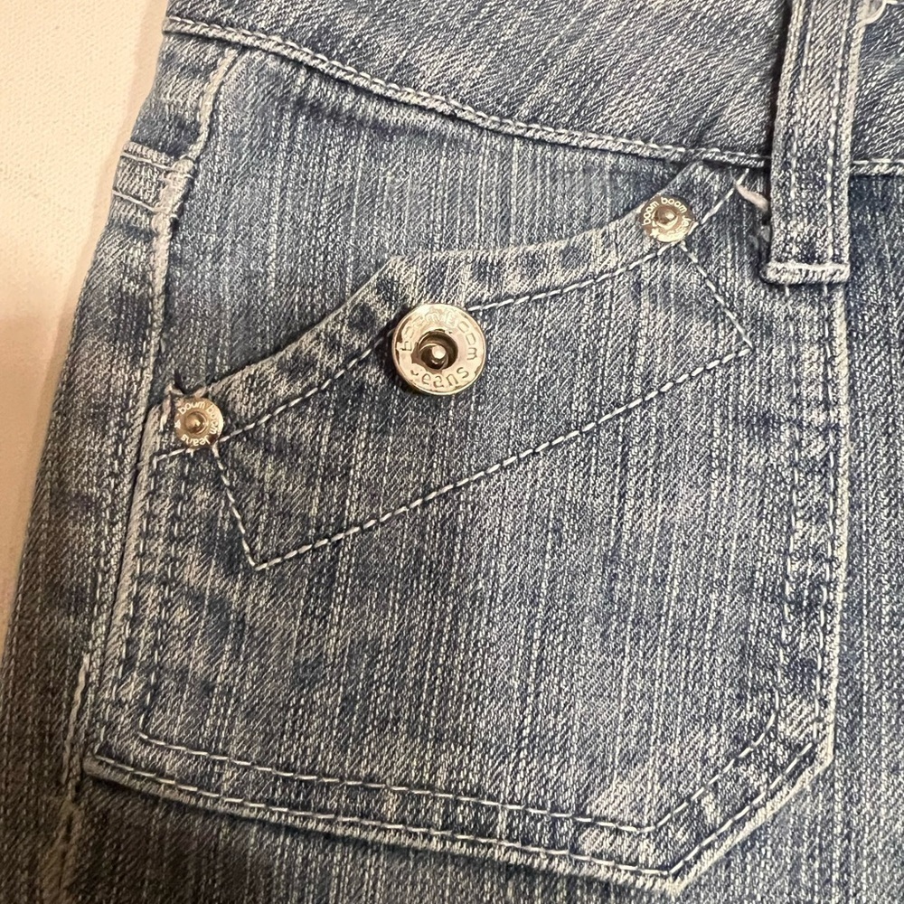 Boom Boom Shorts Womens 9 Blue Jean Denim Stretch Bermuda Low Rise Ladies Size 3 - Picture 3 of 6
